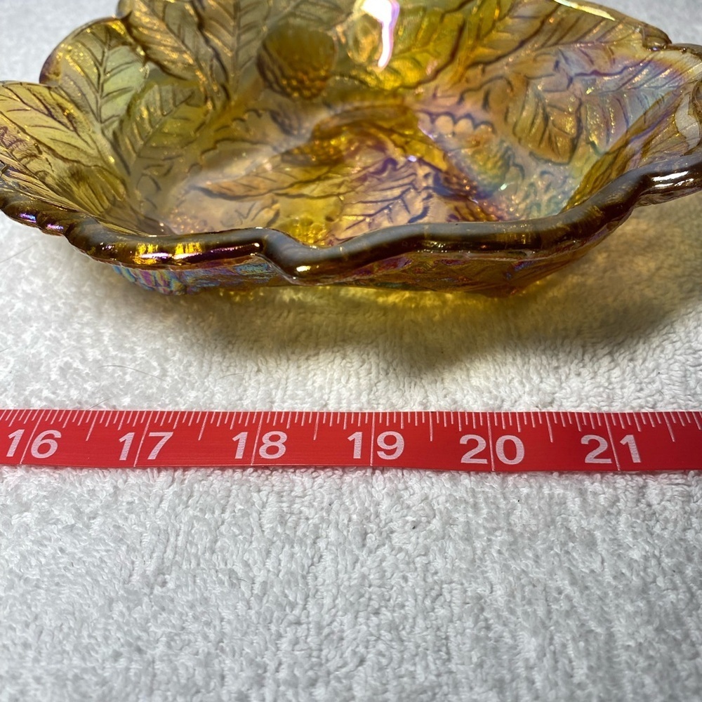 Vintage Amber grapes and leaves candy dish - Picture 7 of 7